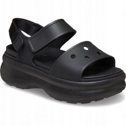 Sandały dla Kobiet Crocs Soho Y-Strap Sandal. Czarne sandały damskie Crocs, bez wzorów, z materiału, bez obcasa, na platformie. Za 289.99 zł.