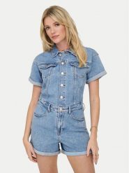 ONLY Kombinezon Castel 15344704 Niebieski Regular Fit. Niebieskie kombinezony damskie Only, xs, bez wzorów, z bawełny, bez kołnierzyka, bez ramiączek. Za 229.99 zł.