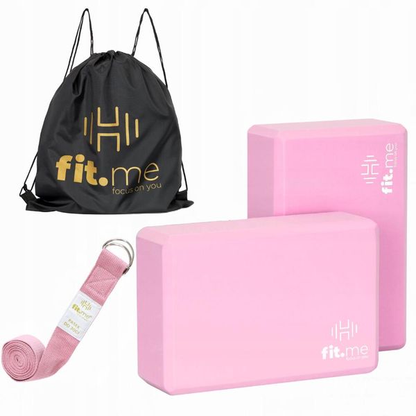 Zestaw do jogi 2 x Kostka Pianka EVA i Pasek do jogi FIT.ME. Czerwone paski męskie FIT.ME, bez wzorów, sportowe. W wyprzedaży za 59.99 zł.