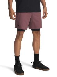 Under Armour Szorty funkcyjne 2w1 w kolorze fioletowym rozmiar: L. Różowe szorty męskie Under Armour, bez wzorów, z materiału. Za 161.34 zł.