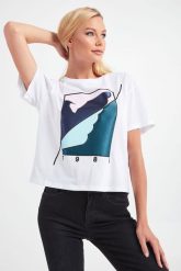 T-shirt EMPORIO ARMANI. T-shirty damskie Emporio Armani, bez wzorów, bez kołnierzyka. W wyprzedaży za 309.17 zł.