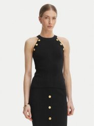 Guess Bluzka G6GR10 Z0625 Czarny Regular Fit. Czarne bluzki damskie Guess, l, z aplikacjami, z syntetyku, bez ramiączek. Za 320.99 zł.