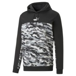 Sweatshirt bluza z kapturem camo Puma ESS Block TR. Czarne bluzy sportowe męskie Puma, s. W wyprzedaży za 237.50 zł.