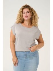 KAFFE curve Koszulka w kolorze szarym rozmiar: XL. Szare bluzki damskie KAFFE curve, xl, bez wzorów, bez kołnierzyka. Za 56.99 zł.