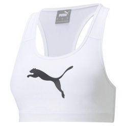 Stanik sportowy damski Puma Mid Impact 4Keeps Bra. Białe biustonosze sportowe damskie Puma, bez wzorów. Za 99.00 zł.