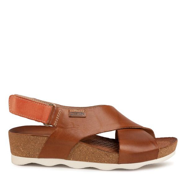 Sandały Pikolinos. Brązowe sandały damskie Pikolinos, bez wzorów, bez obcasa, na koturnie. Za 309.99 zł.