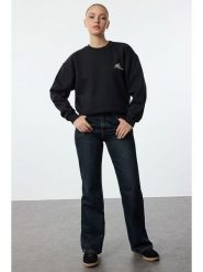 Trendyol Bluza w kolorze czarnym rozmiar: L. Czarne bluzy bez kaptura damskie Trendyol, l, z bawełny. Za 70.24 zł.