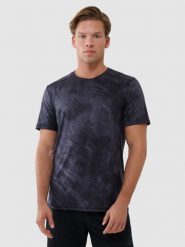 4F Koszulka treningowa regular szybkoschnąca męska - czarna M. Czarne t-shirty sportowe męskie 4f, m, z dzianiny, bez ramiączek, na fitness i siłownię. W wyprzedaży za 119.99 zł.