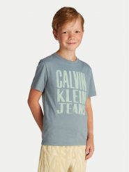 Calvin Klein Jeans T-Shirt Slogan Graphic IB0IB02459 Niebieski Regular Fit. Niebieskie t-shirty chłopięce Calvin Klein Jeans, bez wzorów, z bawełny, bez ramiączek. Za 89.99 zł.