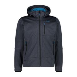 Kurtka z zamkiem błyskawicznym z kapturem CMP. Czarne kurtki męskie CMP, bez wzorów, z softshellu, sportowe, z kapturem. Za 391.50 zł.