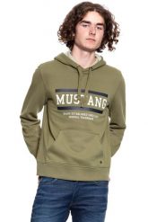 MUSTANG BLUZA Bennet H Logo BURNT OLIVE 1008008 6358. Zielone bluzy z kapturem męskie Mustang, m. W wyprzedaży za 69.99 zł.