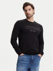 Guess Bluza M5YQ08 KCN01 Czarny Regular Fit. Czarne bluzy bez kaptura męskie Guess, l, z bawełny. Za 279.99 zł.