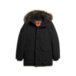 Parka z kapturem i sztucznym futrem Superdry Everest. Czarne parki męskie Superdry., l, bez wzorów, z softshellu. Za 801.30 zł.