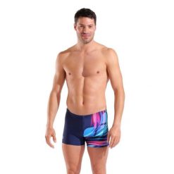 Spodenki Pływackie Męskie Arena Bloom Swim Short. Niebieskie kąpielówki męskie Arena, m, bez wzorów, z materiału, do pływania. Za 252.99 zł.