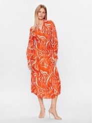 Selected Femme Sukienka 16089030 Pomarańczowy Regular Fit. Brązowe sukienki damskie Selected Femme, na co dzień, bez wzorów, z wiskozy, bez kołnierzyka, bez ramiączek, proste. Za 409.99 zł.
