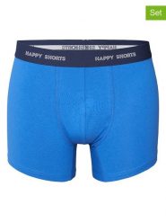 Happy Shorts Bokserki (3 pary) w kolorze niebieskim i szarym rozmiar: XL. Niebieskie bokserki męskie Happy Shorts, bez wzorów. Za 47.82 zł.
