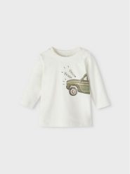 NAME IT Bluzka 13219474 Biały Regular Fit. Białe t-shirty chłopięce Name it, bez wzorów, z bawełny, bez ramiączek. Za 39.99 zł.