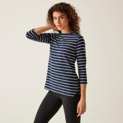 Bayletta damska bluzka 3/4. Niebieskie bluzki damskie Regatta, bez wzorów, eleganckie, bez kołnierzyka, bez ramiączek. Za 161.00 zł.