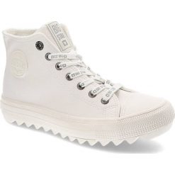 Białe Sneakersy Big Star Damskie Wygodne Buty. Białe buty sportowe na co dzień damskie Big Star, z aplikacjami, z materiału. Za 119.00 zł.