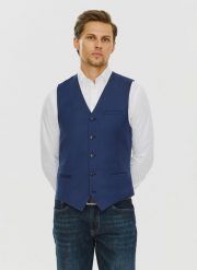 PAKO LORENTE – Granatowa męska elegancka kamizelka. Kamizelki męskie Pako Lorente, m, z poliesteru. Za 299.99 zł.