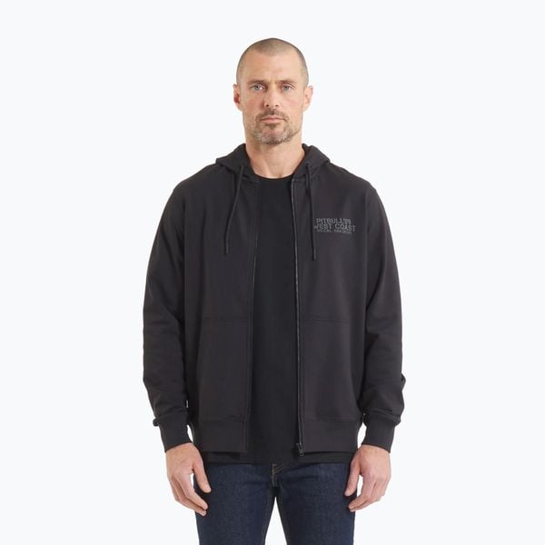 Bluza męska Pitbull Driving Hooded Zip Sweatshirt. Czarne bluzy z kapturem męskie PITBULL, l, z bawełny. Za 199.99 zł.