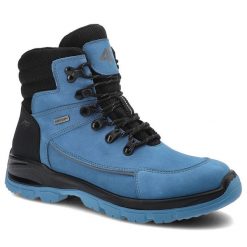 Niebieskie Trekkingi Damskie 4F Skórzane Buty W Góry. Niebieskie buty sportowe na co dzień damskie 4f, bez wzorów, z nubiku, trekkingowe. Za 329.00 zł.