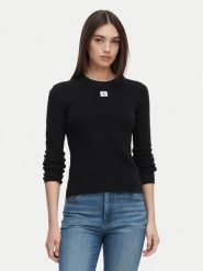 Calvin Klein Jeans Sweter LV047G309G Czarny Regular Fit. Czarne swetry klasyczne damskie Calvin Klein Jeans, xs, z bawełny, bez kołnierzyka. Za 409.99 zł.