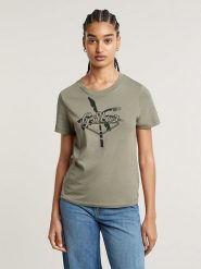 G-Star Koszulka w kolorze khaki rozmiar: S. Brązowe bluzki damskie G-Star, s, bez wzorów, z bawełny, retro, bez kołnierzyka, bez ramiączek. Za 87.81 zł.