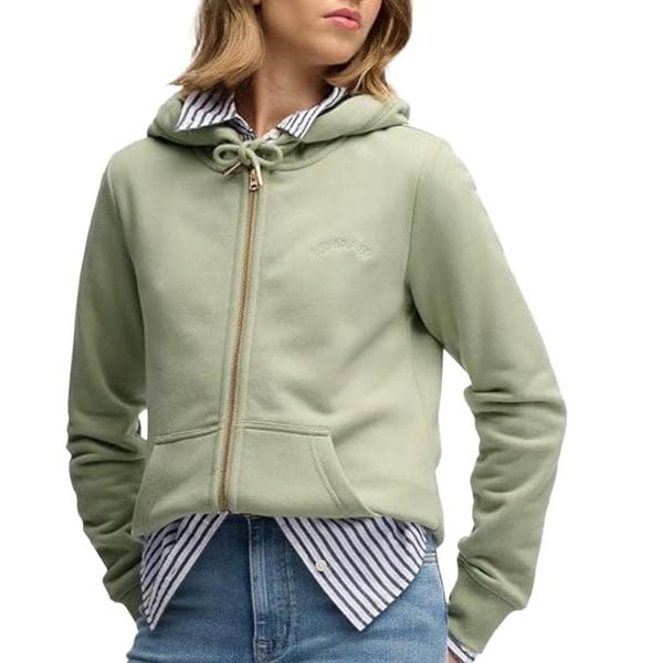 Damska bluza z kapturem zapinana na zamek Superdry Essential Logo Hb. Zielone bluzy z kapturem damskie Superdry., m, z bawełny. Za 349.65 zł.