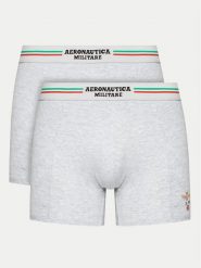 Aeronautica Militare Komplet bokserek AM1UBX002 Szary. Szare bokserki męskie AERONAUTICA MILITARE, bez wzorów, z bawełny. Za 69.99 zł.