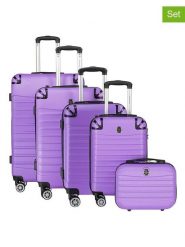 Canadian Peak 5-częściowy zestaw "Shockeak" w kolorze fioletowym rozmiar: onesize. Różowe walizki Canadian Peak, bez wzorów, z materiału. Za 543.99 zł.
