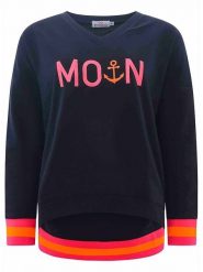 Zwillingsherz Bluza "Dana" w kolorze granatowym rozmiar: M. Niebieskie bluzy bez kaptura damskie Zwillingsherz, m. Za 153.34 zł.