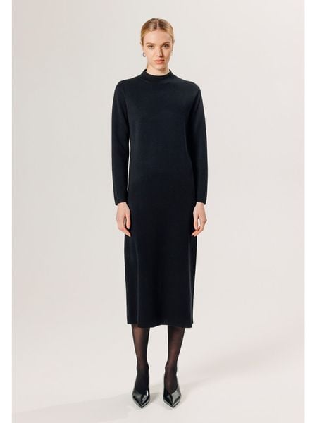 Rodier Wełniana sukienka w kolorze czarnym rozmiar: L. Czarne sukienki damskie Rodier, na co dzień, l, bez wzorów, z wełny, klasyczne, bez kołnierzyka, bez ramiączek, maxi, proste. Za 459.04 zł.