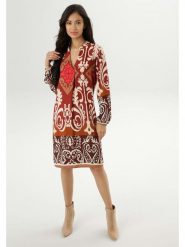 Aniston Sukienka w kolorze beżowo-jasnobrązowym rozmiar: 40. Brązowe sukienki damskie Aniston, na co dzień, bez wzorów, z wiskozy, bez kołnierzyka, bez ramiączek, midi, proste. Za 104.99 zł.