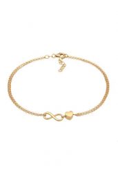 Elli Damska bransoletka na kostkę serce nieskończoność symbol miłości basic w srebrze próby 925 Sterling Silver Biżuteria dla stóp 1 ct Damski. Szara bransoletki damskie Elli, srebrne. Za 354.79 zł.