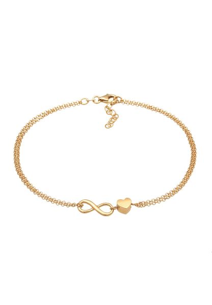 Elli Damska bransoletka na kostkę serce nieskończoność symbol miłości basic w srebrze próby 925 Sterling Silver Biżuteria dla stóp 1 ct Damski. Szara bransoletki damskie Elli, srebrne. Za 354.79 zł.