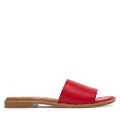 Klapki Lasocki. Czerwone klapki damskie Lasocki, bez wzorów, bez obcasa. Za 99.99 zł.