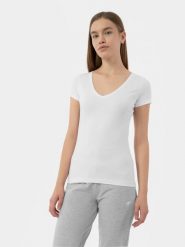 4F T-shirt slim gładki damski XXL. Białe t-shirty damskie 4f, xxl, bez wzorów, z bawełny, bez kołnierzyka. W wyprzedaży za 39.99 zł.