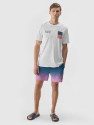 4F T-shirt z nadrukiem męski - biały XXL. Białe t-shirty męskie 4f, m, z aplikacjami, z bawełny, bez kołnierzyka. W wyprzedaży za 39.99 zł.