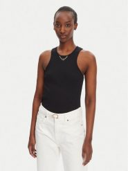TWINSET Top 251TT2400 Czarny Slim Fit. Czarne topy damskie Twinset, xs, bez wzorów, z bawełny, bez kołnierzyka. Za 179.99 zł.