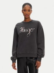 HUGO Bluza Deroxina_4 50545198 Szary Oversize. Szare bluzy bez kaptura damskie Hugo, m, z bawełny. Za 409.99 zł.