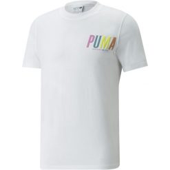 Koszulka sportowa męska Puma Swxp Graphic. Białe t-shirty sportowe męskie Puma, m, bez ramiączek, na jogę i pilates. Za 226.00 zł.