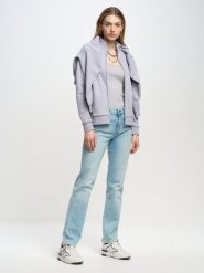 Bluza damska ze stójką szara Chita 901. Szare bluzy bez kaptura damskie Big Star, l, z bawełny. W wyprzedaży za 179.99 zł.