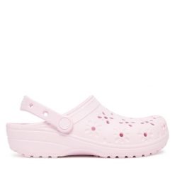 Klapki Crocs. Czerwone klapki damskie Crocs, bez wzorów, bez obcasa. Za 199.99 zł.