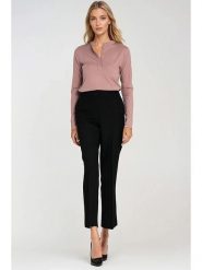 Nife Spodnie w kolorze czarnym rozmiar: 36. Czarne spodnie materiałowe damskie Nife, bez wzorów, z materiału, z podwyższonym stanem. Za 139.87 zł.