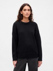 GAP Sweter w kolorze czarnym rozmiar: XS. Czarne swetry klasyczne damskie GAP, xs, z bawełny, bez kołnierzyka. Za 219.95 zł.