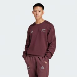 Bluza All Blacks Crew. Brązowe bluzy bez kaptura męskie Adidas, xs, z bawełny. W wyprzedaży za 181.35 zł.