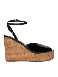 Badura Sandały EO-ALANA-25-3-13YY Czarny. Czarne sandały damskie Badura, bez wzorów, ze skóry, bez obcasa, na koturnie. Za 249.99 zł.