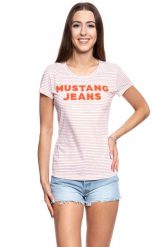 MUSTANG T SHIRT DAMSKI Alexia C Print 1009881 11811. Białe t-shirty damskie Mustang, s, bez wzorów, bez kołnierzyka. W wyprzedaży za 39.99 zł.