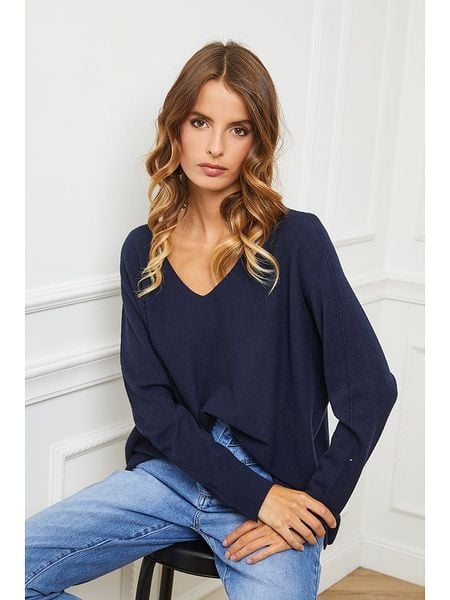 So Cachemire Sweter "Epural" w kolorze granatowym rozmiar: L. Niebieskie swetry klasyczne damskie So Cachemire, l, z kaszmiru, bez kołnierzyka. Za 199.95 zł.